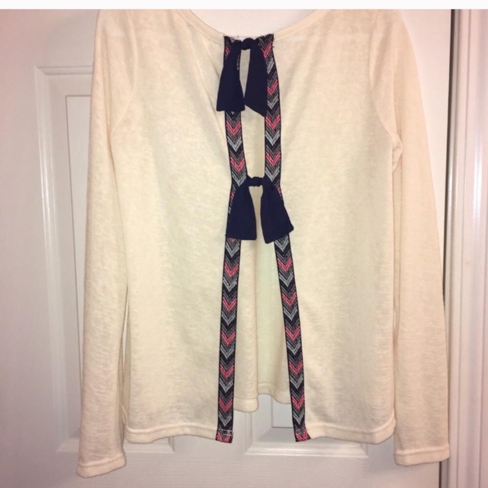 White/ivory open backed sweater
